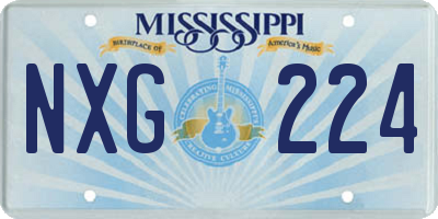MS license plate NXG224