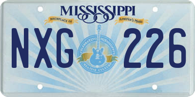 MS license plate NXG226