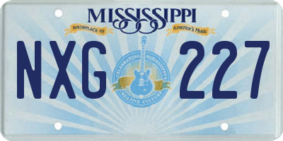 MS license plate NXG227