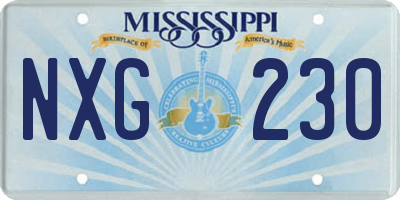 MS license plate NXG230
