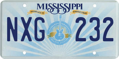 MS license plate NXG232