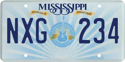 MS license plate NXG234