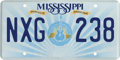 MS license plate NXG238