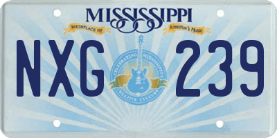 MS license plate NXG239