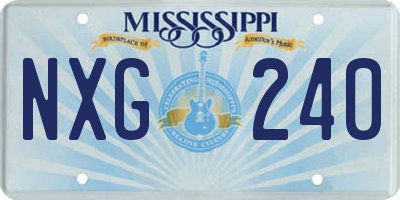MS license plate NXG240