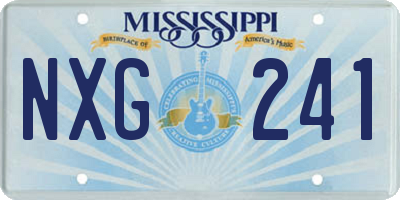 MS license plate NXG241