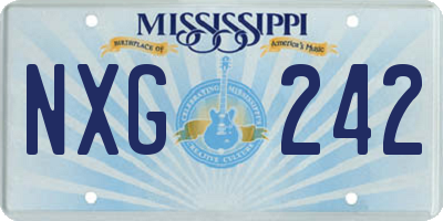 MS license plate NXG242