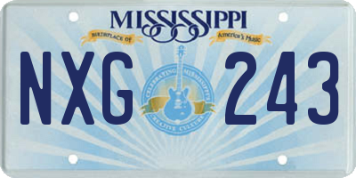 MS license plate NXG243