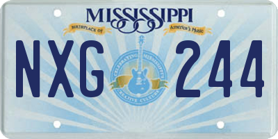 MS license plate NXG244