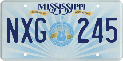 MS license plate NXG245