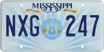 MS license plate NXG247
