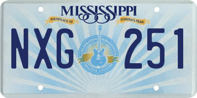 MS license plate NXG251