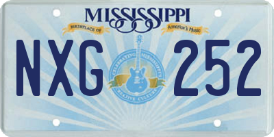 MS license plate NXG252