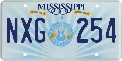 MS license plate NXG254