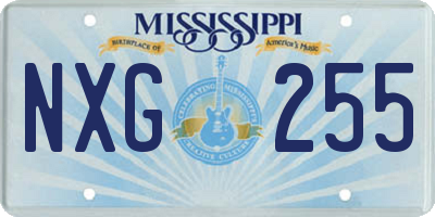 MS license plate NXG255