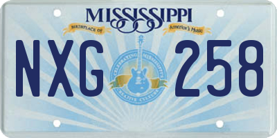 MS license plate NXG258