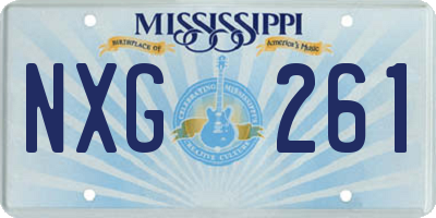 MS license plate NXG261