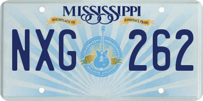 MS license plate NXG262