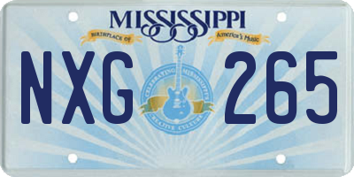 MS license plate NXG265