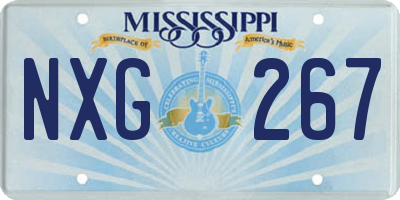 MS license plate NXG267