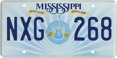 MS license plate NXG268