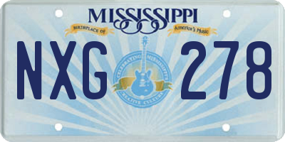 MS license plate NXG278