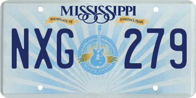 MS license plate NXG279