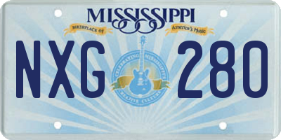 MS license plate NXG280