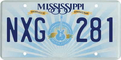 MS license plate NXG281