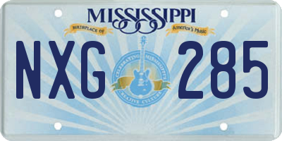 MS license plate NXG285
