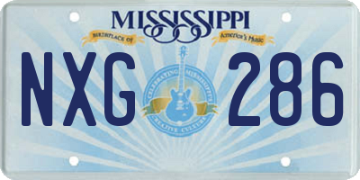 MS license plate NXG286