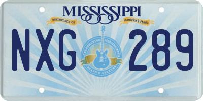 MS license plate NXG289