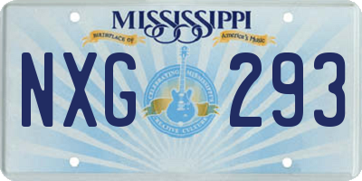 MS license plate NXG293