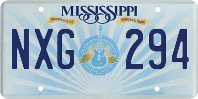 MS license plate NXG294
