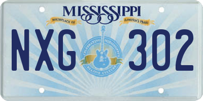 MS license plate NXG302