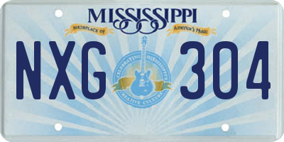 MS license plate NXG304