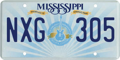 MS license plate NXG305