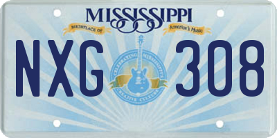 MS license plate NXG308