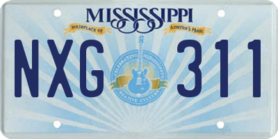 MS license plate NXG311