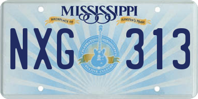 MS license plate NXG313
