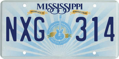 MS license plate NXG314