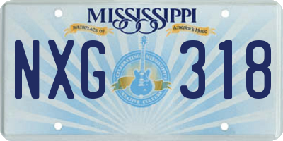 MS license plate NXG318
