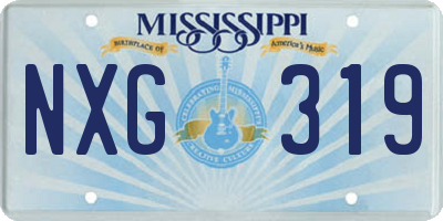 MS license plate NXG319