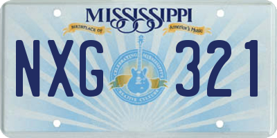 MS license plate NXG321