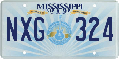 MS license plate NXG324