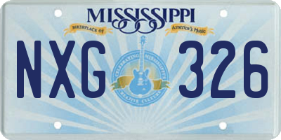 MS license plate NXG326