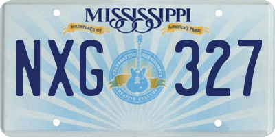 MS license plate NXG327