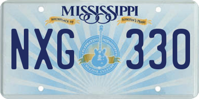 MS license plate NXG330