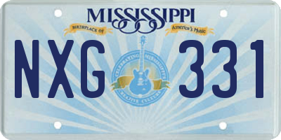 MS license plate NXG331