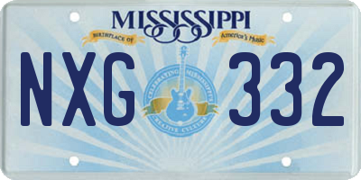 MS license plate NXG332